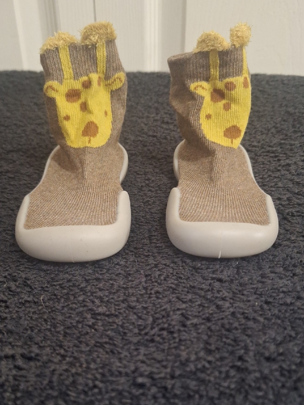 Tiny Explorings Giraffe Sock Shoes - Tan Brown - 20/21 (6-12 Months)